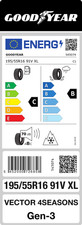 Goodyear Vector 4Seasons Gen-3 195/55 R16 91V XL M+S Ganzjahresreifen