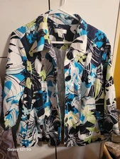Womens Cj Banks 1xl Floral Blue Jacket