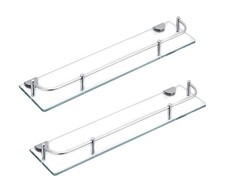 Glass Bathroom Shelves, Rectangular Tempered Glass Floating Shelves for Wall ...