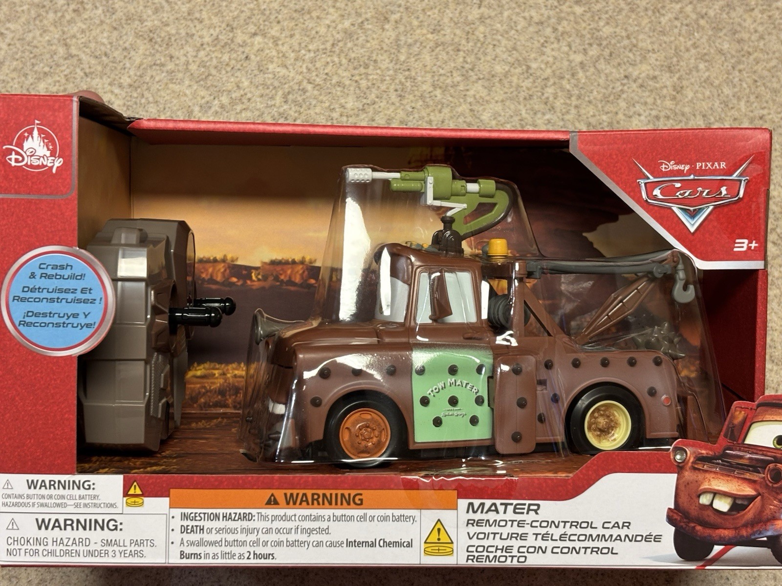 S Crash & Rebuild Tow Mater Remote Control Car New 2025