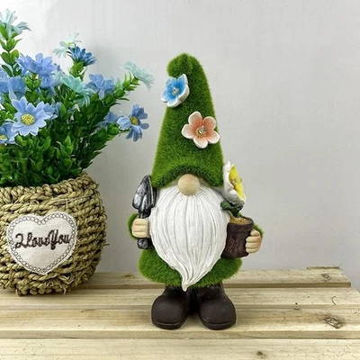 Solarbetriebener Harz Gartenzwerg Statue Automatische Beleuchtung f??r Rasen Ter - Bild 1 von 4