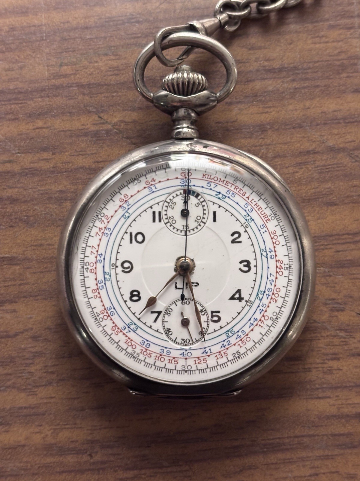 Lip Chrono Pocket Watch Solid Silver Tachometer P… - image 8