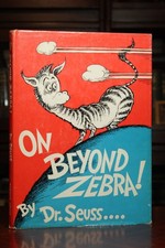 On Beyond Zebra! Dr. SEUSS 295/295 Unclipped Dust Jacket VG DJ
