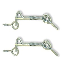 Safety Latch Eye Hooks, 2 In., 2-1/4 to 2-1/2 In. Eye Distance, 2 Pack