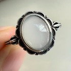 925 Sterling Silver Ring 8x6mm Natural Nephrite Jade Gemstone Handmade Flower — photo 8
