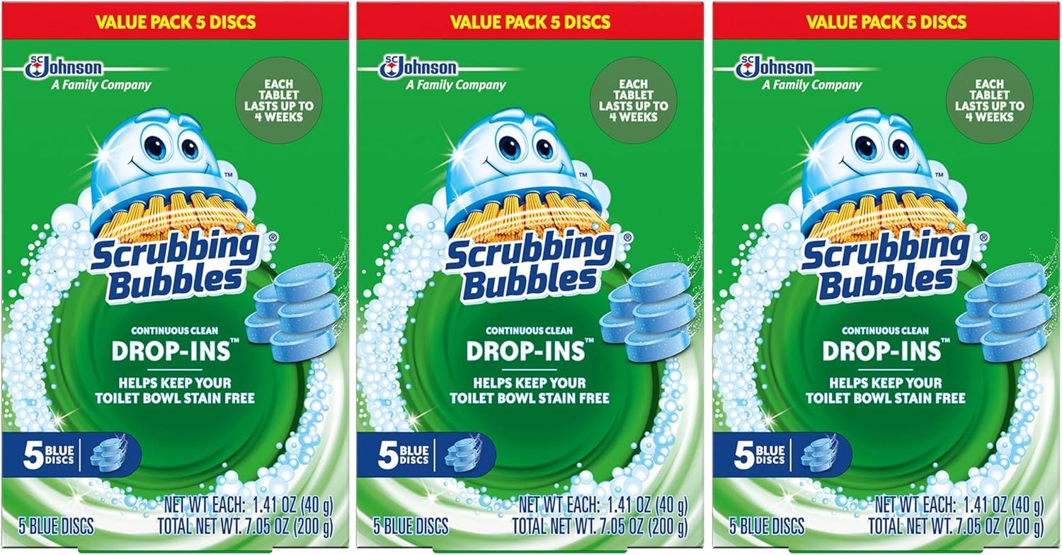 Scrubbing Bubbles Toilet Bowl Tablets, Continuous Clean 5 Count (Pack of 3)