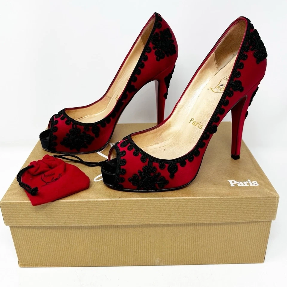 Christian Louboutin очень Brode заглянуть носок каблуки ЕС 36 - Изображение 2 из 4