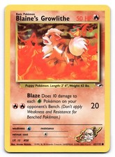 Blaine's Growlithe LP 62/132 Unlimited Gym Heroes Pokémon TCG Regular on eBay