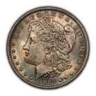 1884-O $1 Morgan Silver Dollar - PQ Rainbow Target Toning - BU - VIDEO - D4555