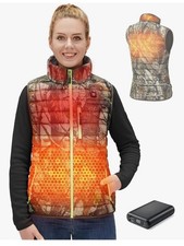 Women S Lightweight Heated Vest with Battery Pack for Hunting/Hiking Small Camo