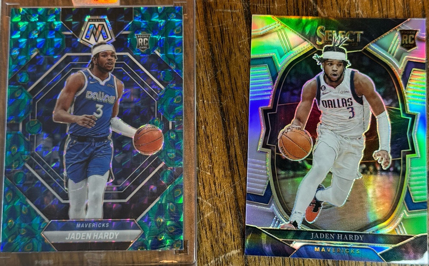 Jaden Hardy 2022-23 Panini Select Concourse Silver + Obsidian Peacock RC Mavs