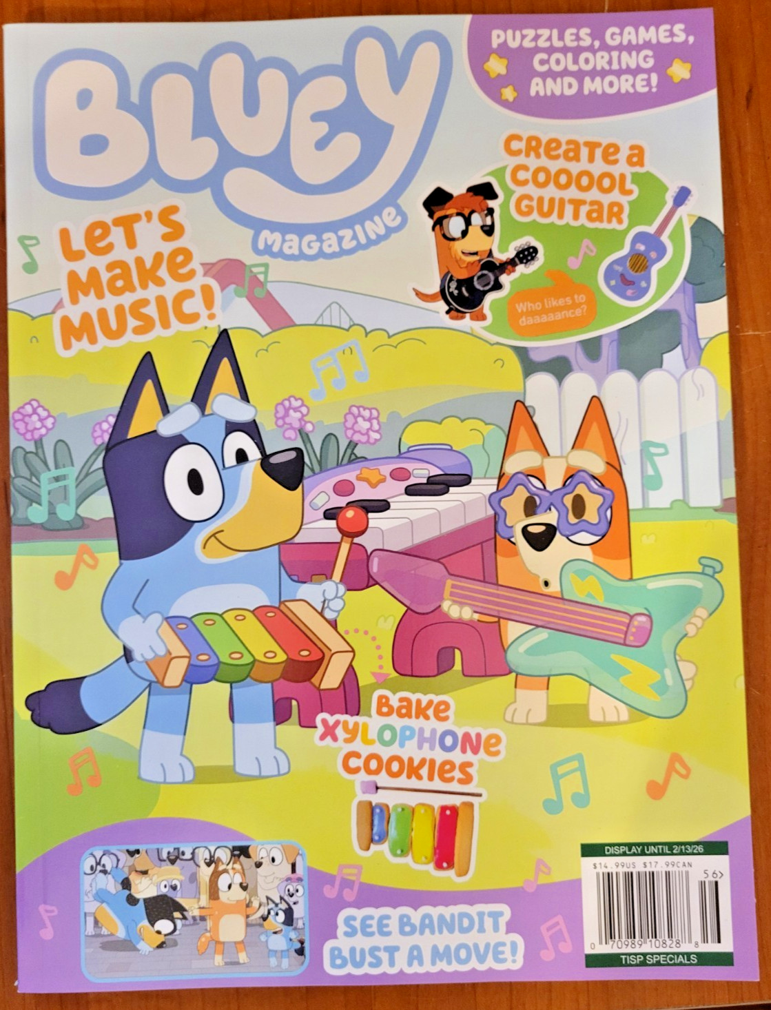 Bluey Magazine -Jan 2025 Issue -Let's Make Music! - Puzzles-Games-Coloring-More!