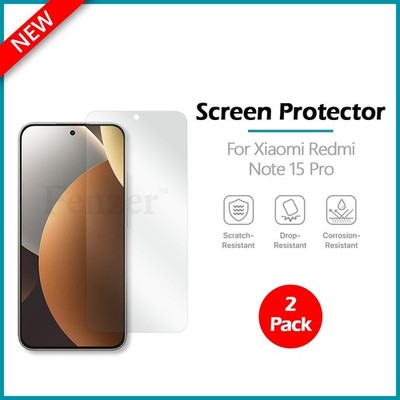 2x For Xiaomi Redmi Note 15 Pro Screen Protector w/ cloth