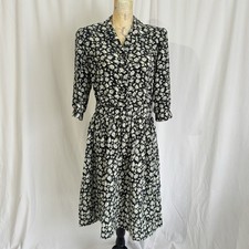Breli Originals Floral Midi Dress Button-Down Belted Womens Size 14 Silky