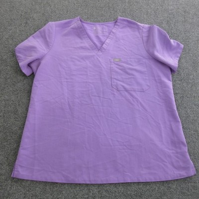FIGS Blouse Womens XL Purple Catarina Technical Collection V Neck Scrub Top