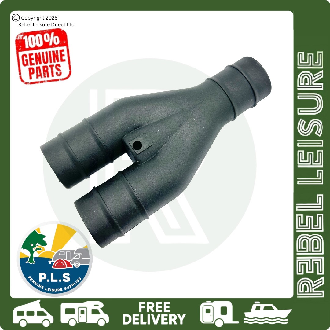 Y Piece Waste Pipe / Hose Connector 28.5mm Convoluted - Motorhome Caravan