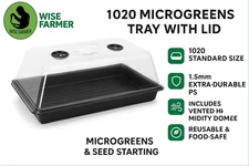 1020 Microgreens Tray with Lid| Heavy-Duty 1.5mm PS Seed Starting & Microgreen