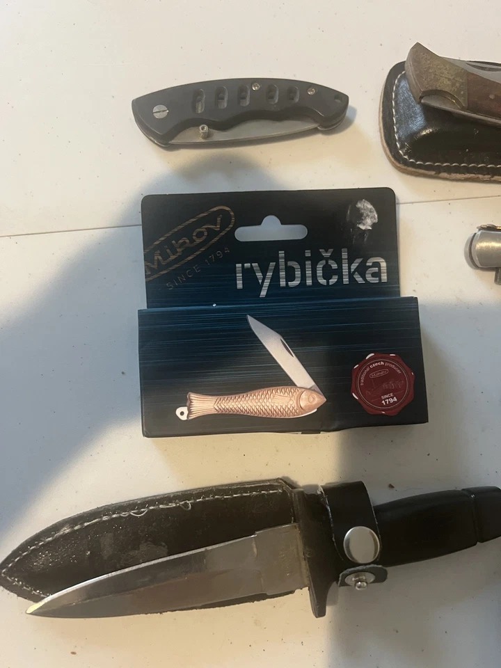 Gran Lote De 9 Cuchillos De Transporte 4 Cuchillos Con Fundas Para Llevar En Cintura  Foto 2 de 4