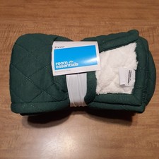 Quilted Green Reversable Jersey Throw Blanket 50x60