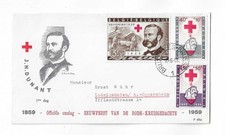 Belgium 1959 Red Cross  3 issues on FDC with a better Dunant cachet