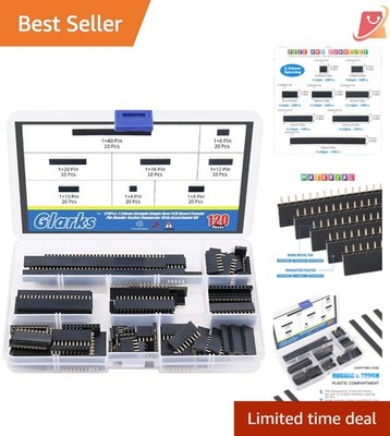 120PCS Female Pin Header Connector Kit 2.54mm for Arduino PCB Modules
