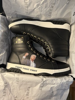 TRUMP Men s High Top FIGHT FIGHT FIGHT Black Athletic Sneakers Black 2432/4700