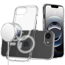 For iPhone 16e Case Magnetic Circle Slim Fit Clear Phone Cover  Tempered Glass