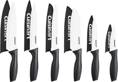 Cuisinart 12pc Ceramic Coated Knife Set - 6 Blades & 6 Blade Guards (Open Box)