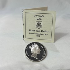 .925 Sterling Silver Proof $2 Coin 1992 Bermuda Cedar Royal Mint