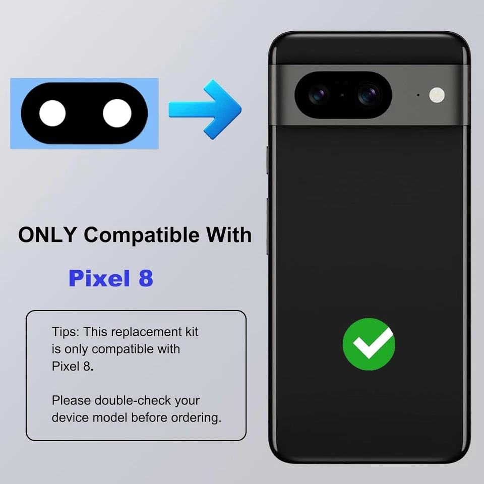 Vidrio trasero OEM, lente de cámara y bandeja SIM (pin gratis) para Google Pixel Series Foto 4 de 4