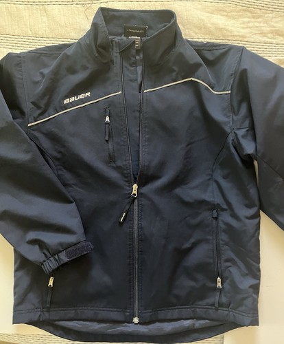 Bauer Team Jacket Youth Size LG Blue Hockey Warm Up Full Zip Lined - Picture 3 of 17