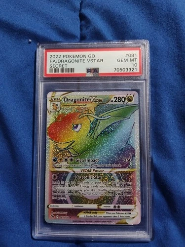 Pokemon Go 2022 FA Secret Dragonite VSTAR #081 PSA 10