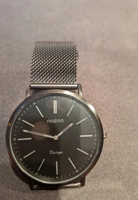 OOZOO Vintage Uhr - C9933 - Unisex - Edelstahl-Mesh-Armband - Schwarz