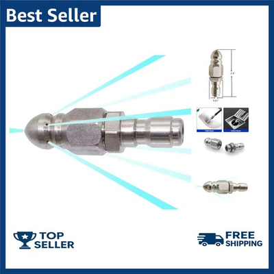 #ad Sewer Jetter NozzleStainless SteelPressure Washer Drain Jetter Hose Nozzle... $19.49