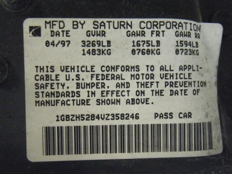 Trunk/Hatch/Tailgate 4 Door Sedan Sl Fits 96-99 SATURN S SERIES 6128 Foto 2 de 4