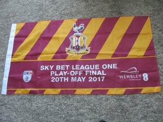 Bradford City Football Club Flag Play Off Final 2017 . 46 inch x 24.