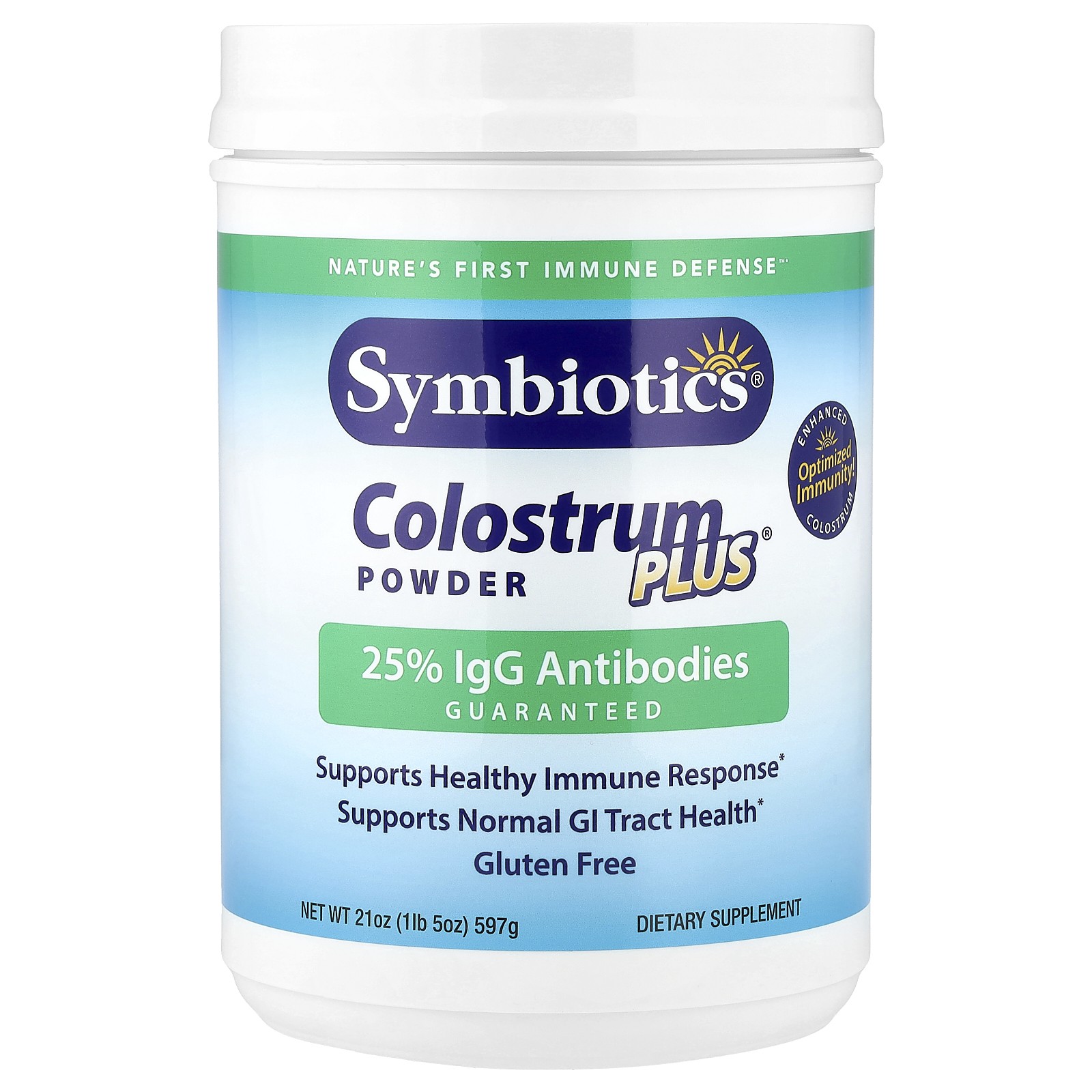 Порошок Symbiotics Colostrum Plus 21 унция 597 г Без антибиотиков без глютена 20490₽