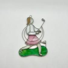 Stained Glass Golfer Sun Catcher