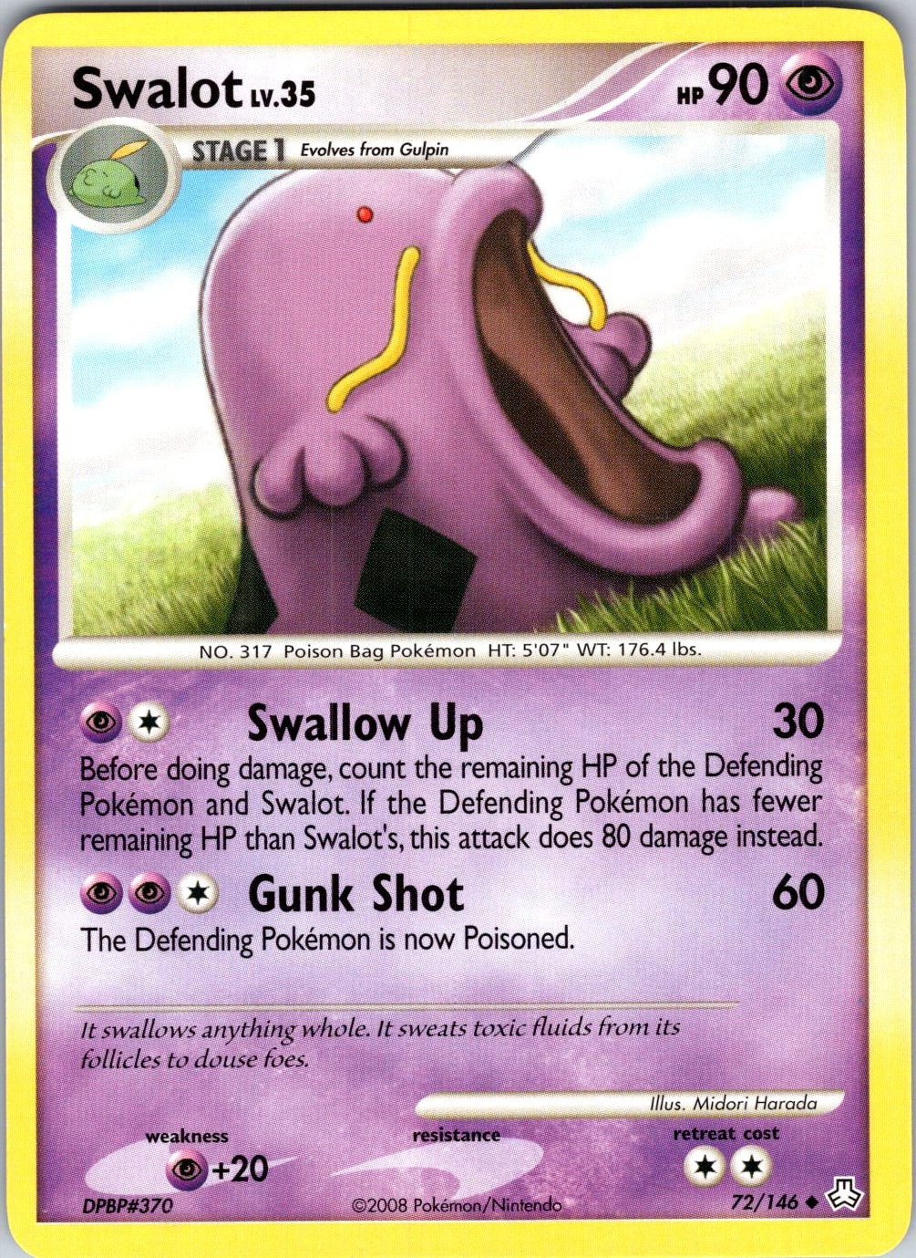 Swalot 72/146 Legends Awakened Pokemon TCG LP Normal