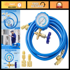 AC Recharge Kit with Manifold Gauge Set, R410A & R134A Adapters, 59" Hose