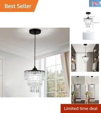 Elegant Black Crystal Chandelier for Small Spaces