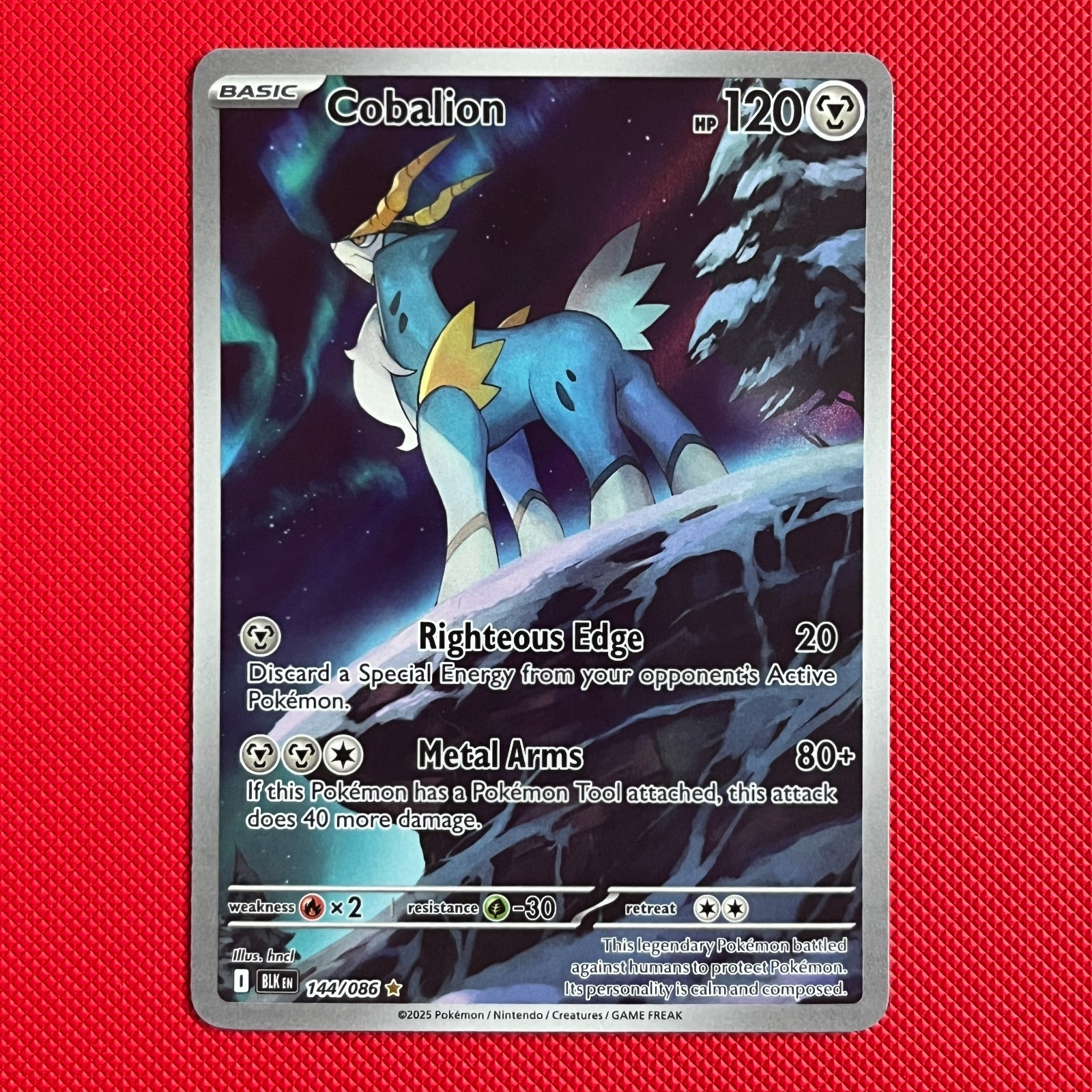 Cobalion 144/086 Illustration Rare - Pokemon Card TCG - SV: Black Bolt - NM
