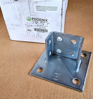 Phoenix Support P20 0000EG Post Base Double Channel 4 Hole Square 3-1/2 