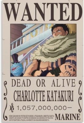 One Piece, Wanted Dead Or Alive 12x18 Canvas Poster Charlotte