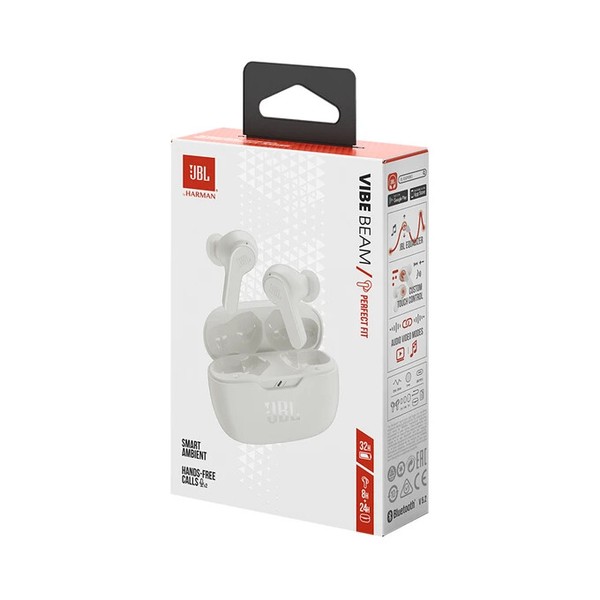 Auriculares JBL Wave Beam Inalámbricos Bluetooth 5, IP54, Negro con Micrófono