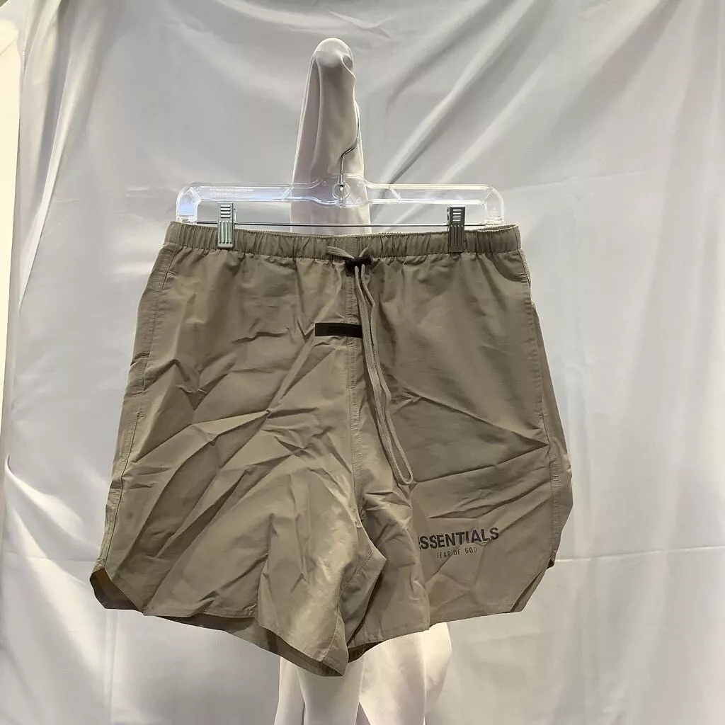 Essentials Fear of God Mens Volley Shorts Brown Drawstring Pockets XS New