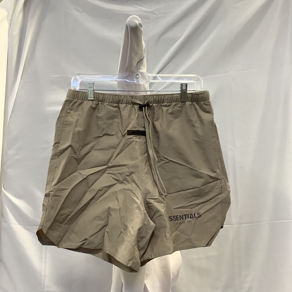 Essentials Fear of God Mens Volley Shorts Brown Drawstring