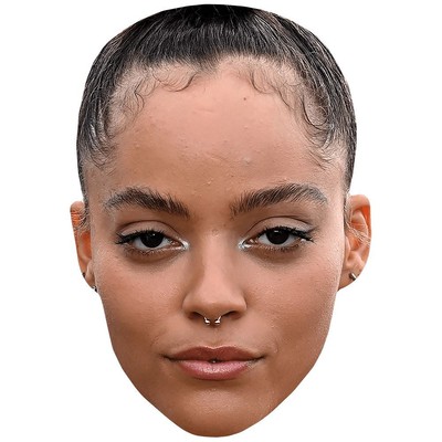 Quintessa Swindell (Hair Up) Celebrity Mask, Flat Card Face
