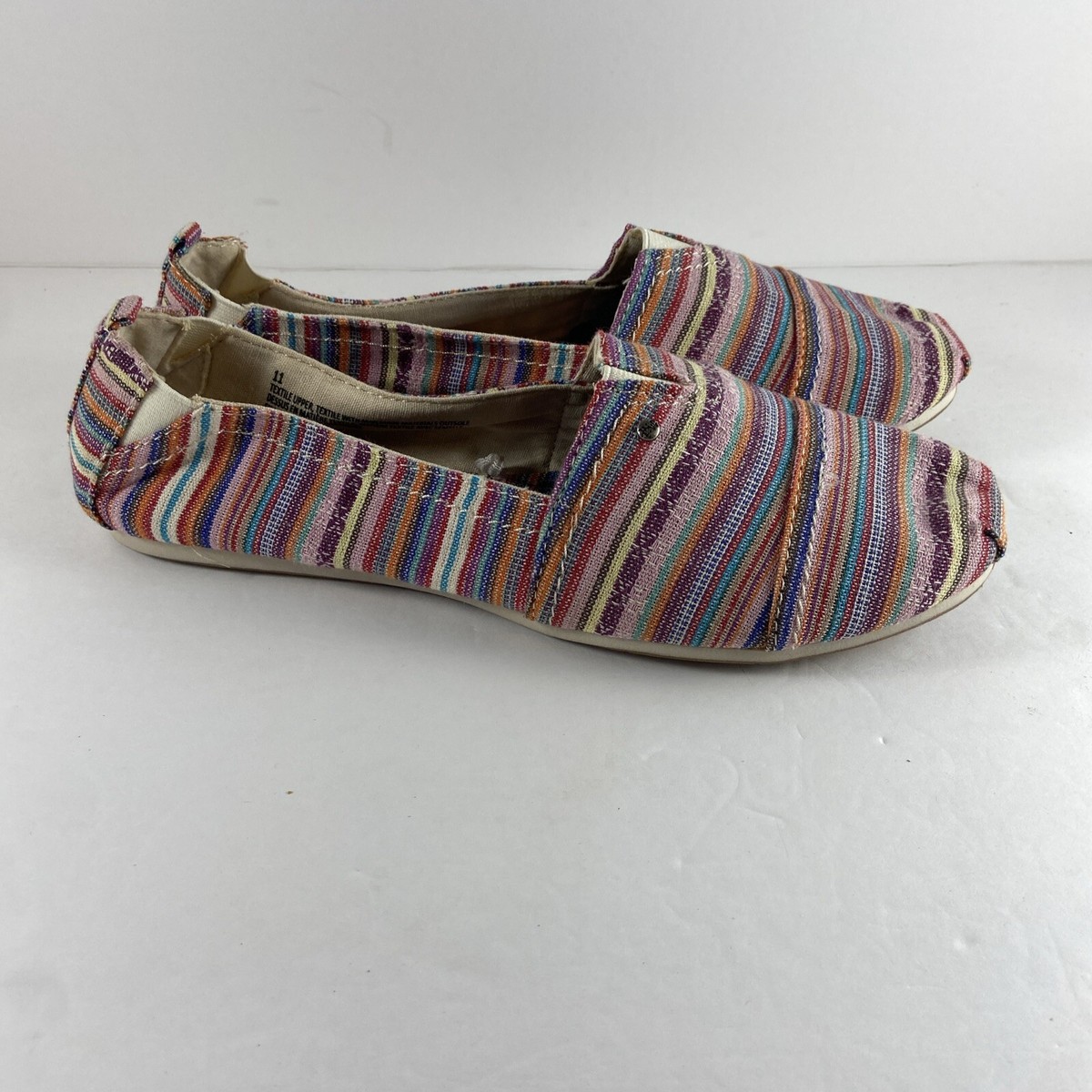 MAJ POW Multicolor Fabric Boat Flats Slip ons Shoes size 11