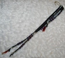 Native American Apache Awl Case beaded on Harness leather 1890-1910, 13" long